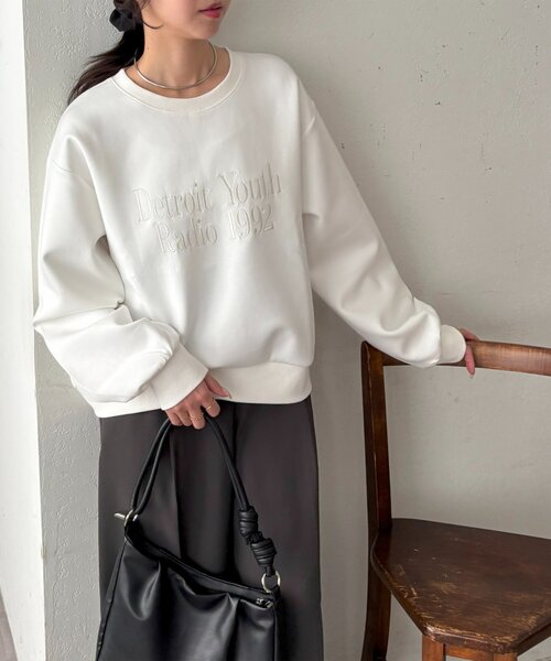 「DISCOAT」 スウェットカットソー FREE チャコールグレー レディース_画像4