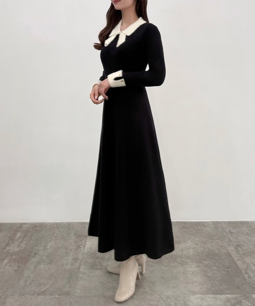 「CENEA」 ニットワンピース SMALL ブラウン レディース_画像3