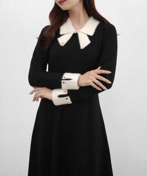 「CENEA」 ニットワンピース SMALL ブラウン レディース_画像4