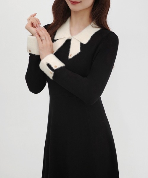 「CENEA」 ニットワンピース SMALL ブラウン レディース_画像5