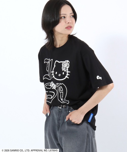 トクコプルミエヴォル×ハローキティAラインTシャツ sanrio（サンリオ） tシャツ 半袖 HELLO KITTY I LOVE ”KI”TEE/日焼け