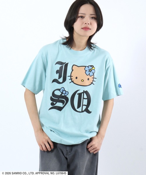 日焼けHello Kitty Tシャツ　SU0113　ホワイト1点、ブラック1点 sanrio（サンリオ） tシャツ HELLO KITTY I LOVE ”KI”TEE/日焼けハロー
