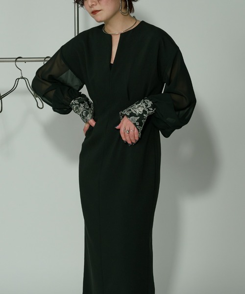 「Ezick」 長袖ワンピース FREE ブラック系その他 レディース_画像7