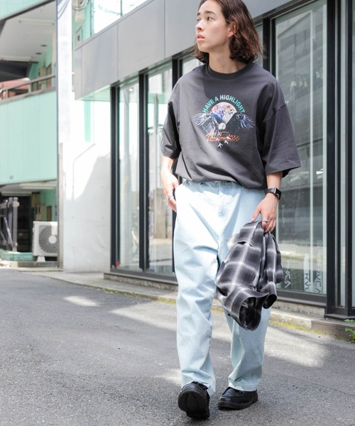 「WEGO」 イージーパンツ MEDIUM ライトインディゴブルー メンズ_画像7