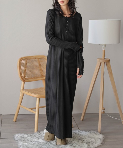 「SUGAR BISKET」 「La-gemme」長袖ワンピース フリー ベージュ レディース_画像2