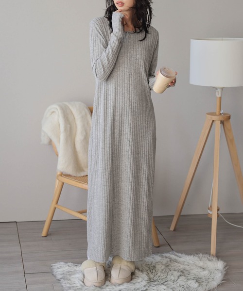 「SUGAR BISKET」 「La-gemme」長袖ワンピース フリー ベージュ レディース_画像5