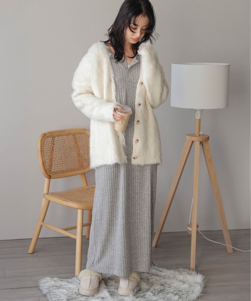 「SUGAR BISKET」 「La-gemme」長袖ワンピース フリー ベージュ レディース_画像8