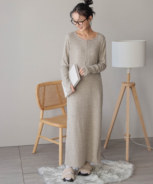 「SUGAR BISKET」 「La-gemme」長袖ワンピース フリー ベージュ レディース_画像9