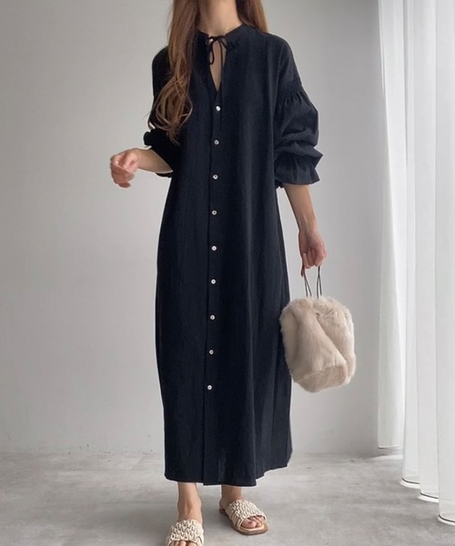 「FILLOU」 長袖ワンピース MEDIUM グレイッシュベージュ レディース_画像4