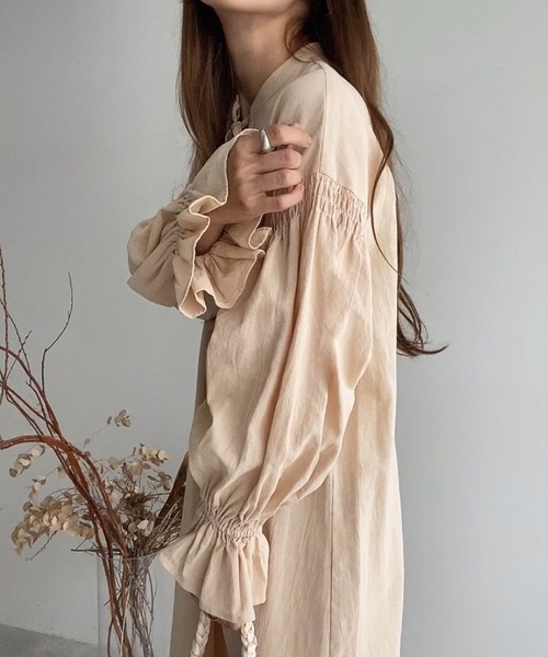 「FILLOU」 長袖ワンピース MEDIUM グレイッシュベージュ レディース_画像9