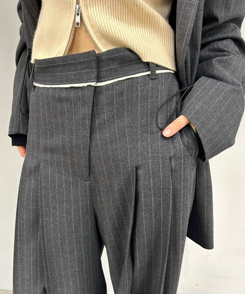 「Six M」 スラックス FREE チャコールグレー レディース_画像9