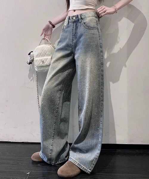 NANEA（ナネア） ワイドパンツ ジーンズ デニム デニムパンツ ライン