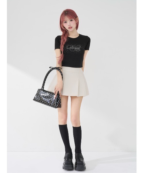 Darich（ダーリッチ） tシャツ ロゴビジューエンジェルモチーフTシャツ