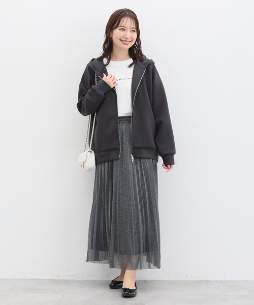 「Honeys」 「GLACIER」ジップアップパーカー M コーラルピンク レディース_画像9