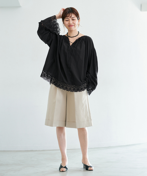 IENA（イエナ） ブラウス シャツ カットワークレースブラウス