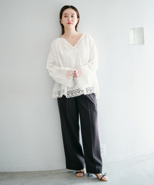 IENA（イエナ） ブラウス シャツ カットワークレースブラウス