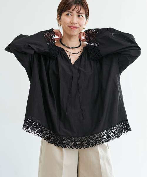 IENA（イエナ） ブラウス シャツ カットワークレースブラウス