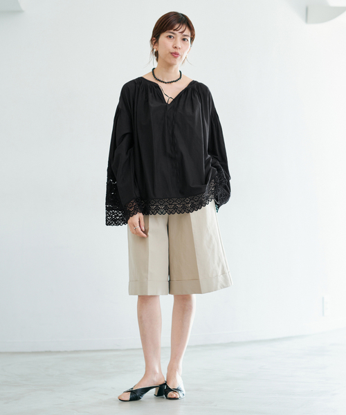 IENA（イエナ） ブラウス シャツ カットワークレースブラウス