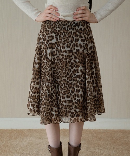 Aelina スカート レオパード柄フリルスカート : ZOZOTOWN Yahoo!店