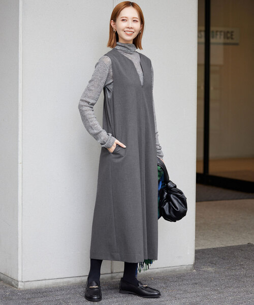 「SLOBE IENA」 サロペットスカート 38 ダークブルー レディースの画像