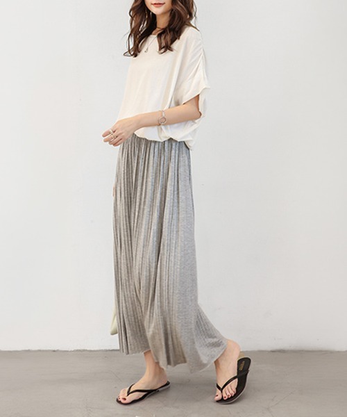 ロング スカート リラックスプリーツロングスカート : ZOZOTOWN Yahoo