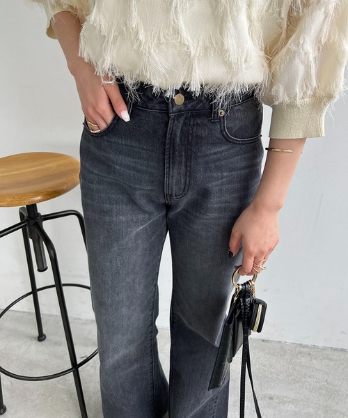 「CAPRICIEUX LE'MAGE」 ブーツカットデニムパンツ 36 ブルー レディース_画像4