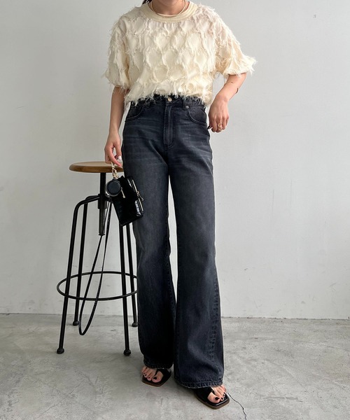 「CAPRICIEUX LE'MAGE」 ブーツカットデニムパンツ 36 ブルー レディース_画像7