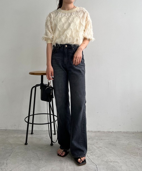 「CAPRICIEUX LE'MAGE」 ブーツカットデニムパンツ 36 ブルー レディース_画像9