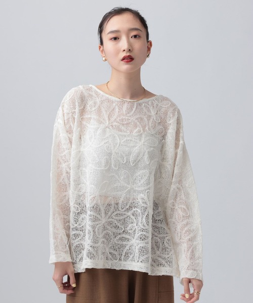 LEPSIM（レプシィム） tシャツ ニュアンス柄長袖プルオーバー 639387