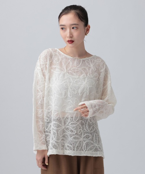 LEPSIM（レプシィム） tシャツ ニュアンス柄長袖プルオーバー 639387