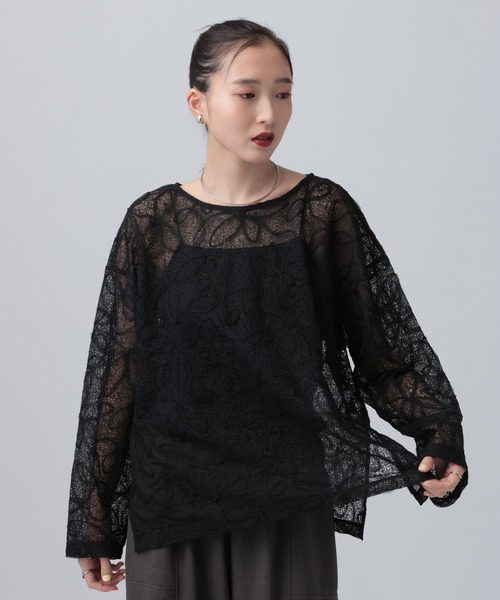 LEPSIM（レプシィム） tシャツ ニュアンス柄長袖プルオーバー 639387 