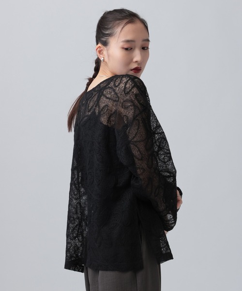 LEPSIM（レプシィム） tシャツ ニュアンス柄長袖プルオーバー 639387 