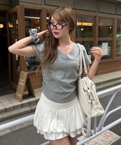 Ray Cassin（レイカズン） tシャツ 半袖 シュシュセットVネック星柄T