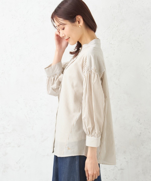 「DECOY SINCE 1981」 長袖ブラウス 13号 ネイビー レディース_画像3