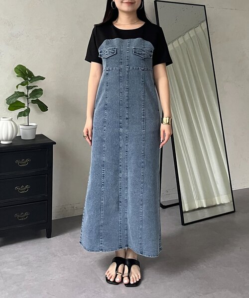 未使用！レオナールスポーツデニムワンピース　ストレッチ prose verse（プロズヴェール） ワンピース ストレッチデニム