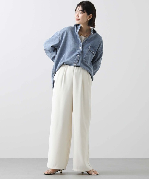 「Gready Brilliant」 長袖シャツ 38 ライトインディゴブルー レディース_画像4