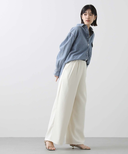 「Gready Brilliant」 長袖シャツ 38 ライトインディゴブルー レディース_画像7