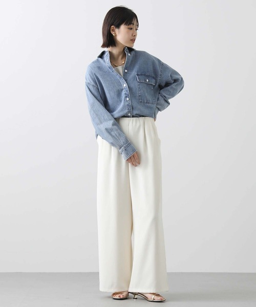 「Gready Brilliant」 長袖シャツ 38 ライトインディゴブルー レディース_画像8