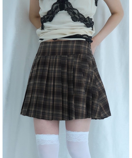 Smyeon スカート Vintage check pleated skirt/ヴィンテージライク