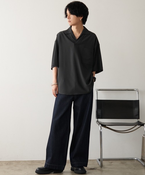 「WYM LIDNM」 半袖シャツ L チャコール メンズ_画像5
