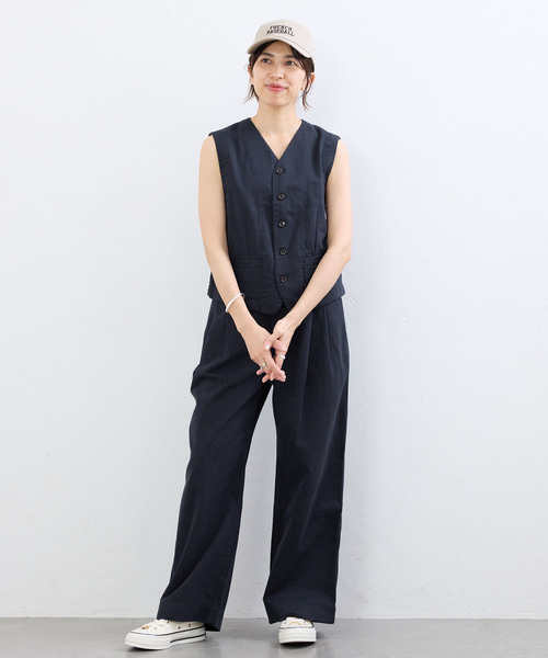 IENA（イエナ） ベスト ジレ BLACK コットンチノジレ レディース