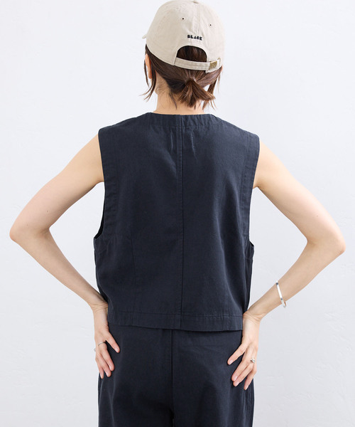 IENA（イエナ） ベスト ジレ BLACK コットンチノジレ レディース
