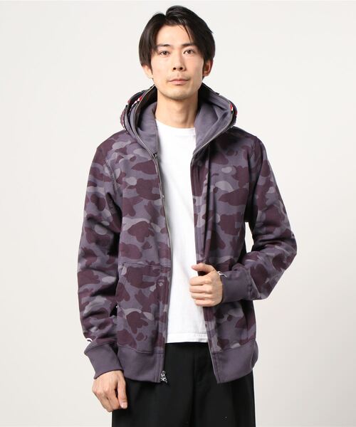 A BATHING APE（アベイシングエイプ） パーカー COLOR CAMO SHARK WIDE