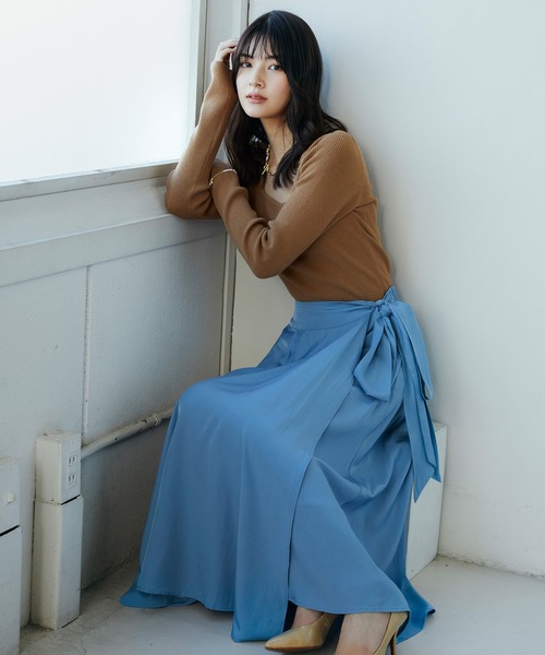 SAISON DE PAPILLON（セゾンドパピヨン） ロング スカート 巻き