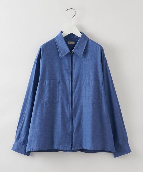 32 割引ナチュラル コバルトブルー S メンズ Sサイズ相当 M メンズ Mサイズ相当 L メンズ Lサイズ相当 Xl メンズ Xlサイズ相当 日本限定モデル シャツ ブラウス Steven Alan Bt Chambray Regular Collar Zip Shirt Wide シャツ シャツ