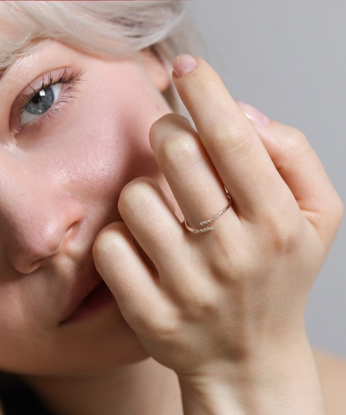 【美品】キュイキュイ ダイヤモンド リング K10YG 7号 現行品 アガット好 美品】キュイキュイ ダイヤモンド リング K10YG 7号 現行品 アガット好