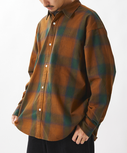 ブラウス シャツ 「日本製」Flannel Check Western Long Shirts レディース メンズ JOURNAL STANDARD シャツ ブラウス オンブレーチェック