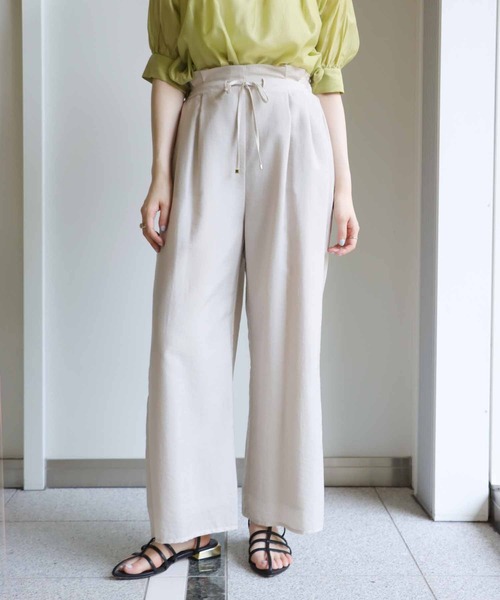 Jines（ジネス） パンツ テンセルナイロンタックワイドパンツ