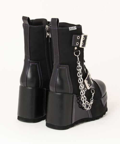 YOSUKE（ヨースケ） ブーツ 「YOSUKE」厚底ベルト付きレースアップ