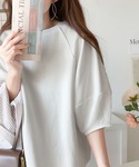 tシャツ なめらか素材で上品見え。ぽわん袖ラン...の詳細画像1